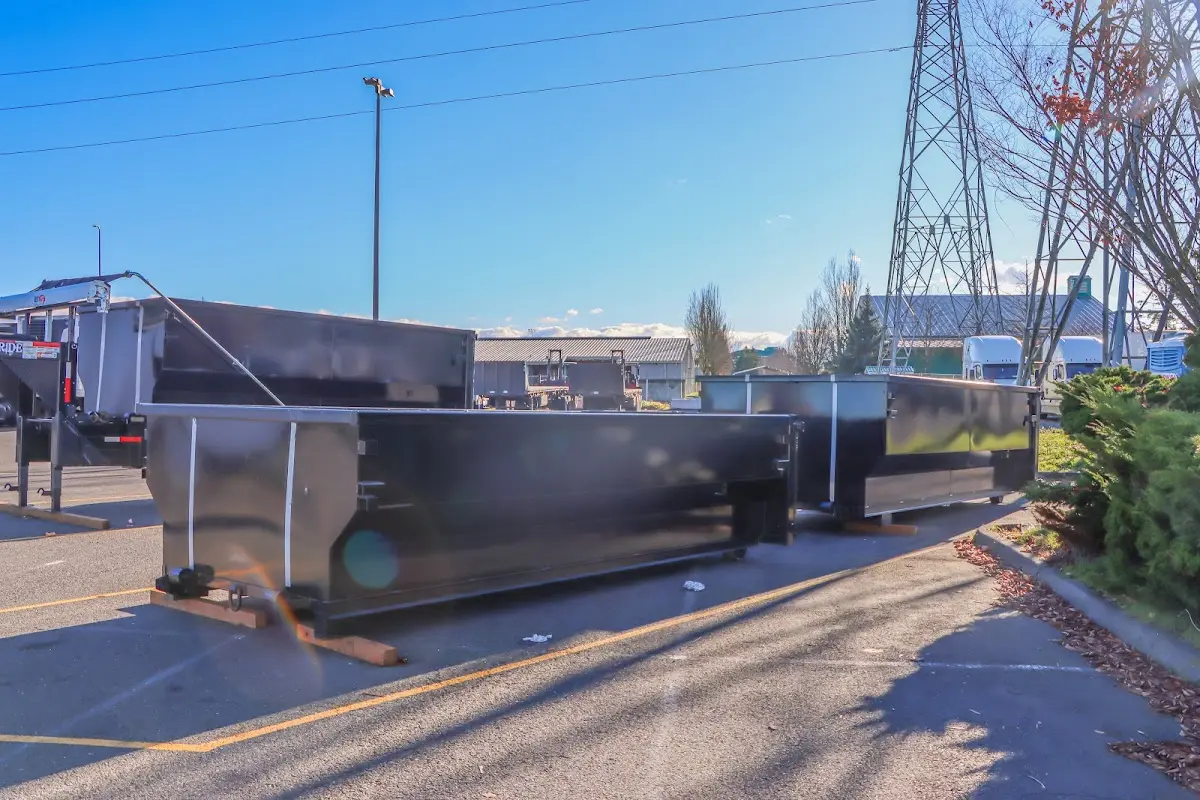 Roll-off dumpster ready for waste disposal at job site for 12 Yard Dumpster Rental in Opelousas